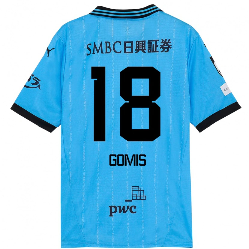 Danxen Dames Bafétimbi Gomis #18 Hemelsblauw Zwart Thuisshirt Thuistenue 2025/26 T-Shirt