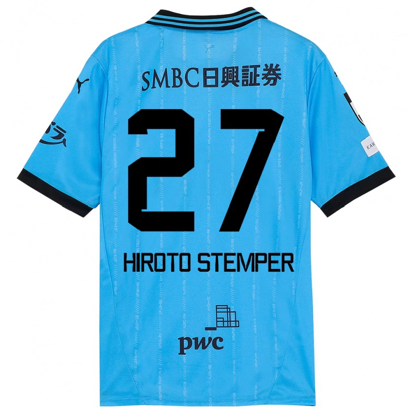 Danxen Dames Luka Hiroto Stemper #27 Hemelsblauw Zwart Thuisshirt Thuistenue 2025/26 T-Shirt