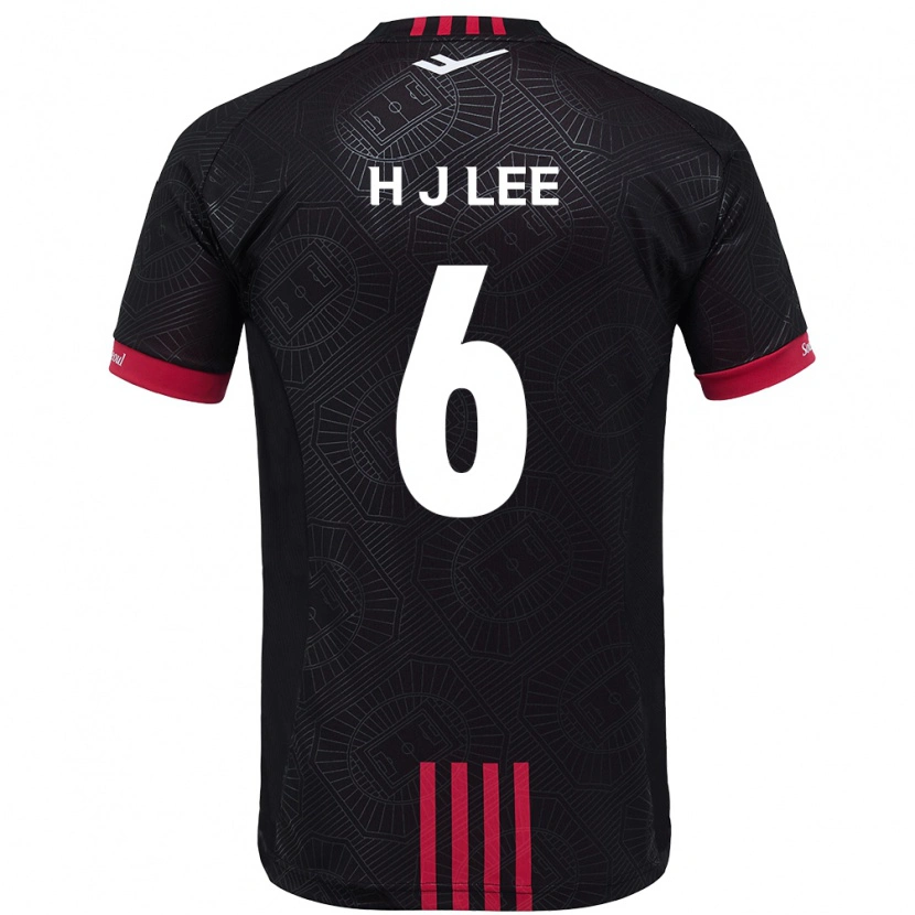 Danxen Dames Ju-Hwan Lee #6 Zwart Rood Thuisshirt Thuistenue 2025/26 T-Shirt