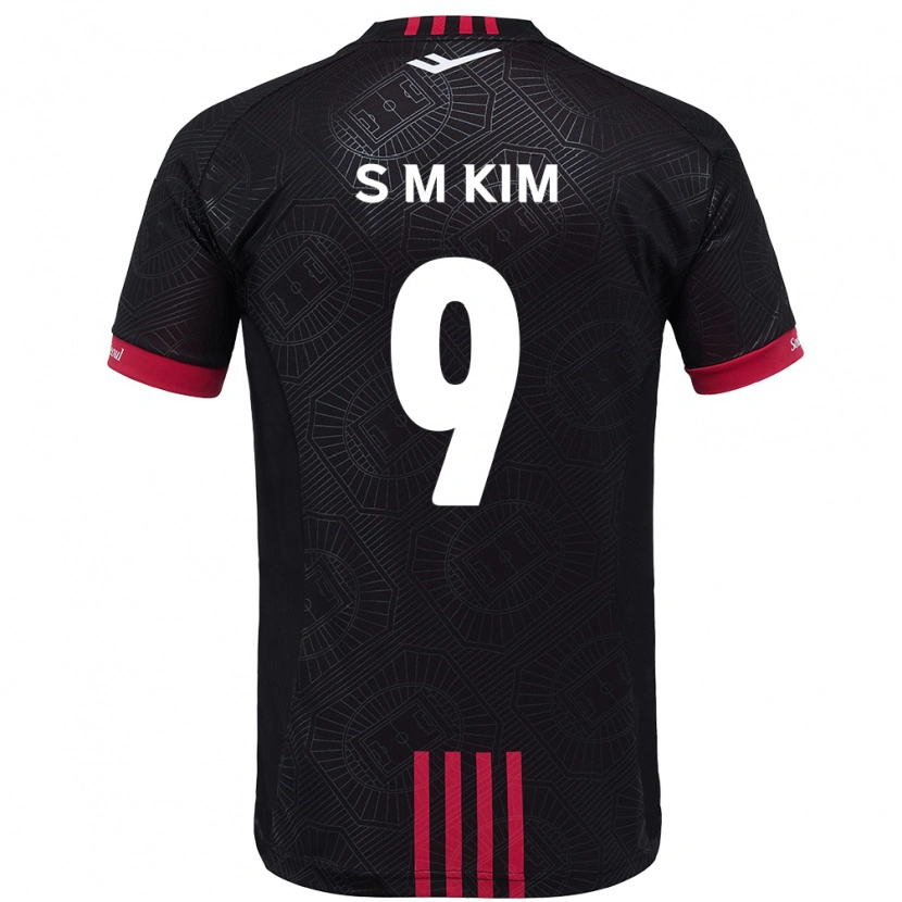 Danxen Dames Min-Sung Kim #9 Zwart Rood Thuisshirt Thuistenue 2025/26 T-Shirt