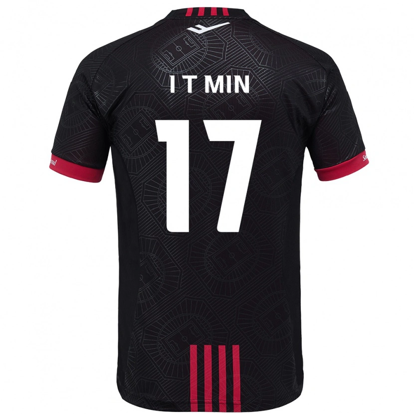 Danxen Dames Tae-In Min #17 Zwart Rood Thuisshirt Thuistenue 2025/26 T-Shirt