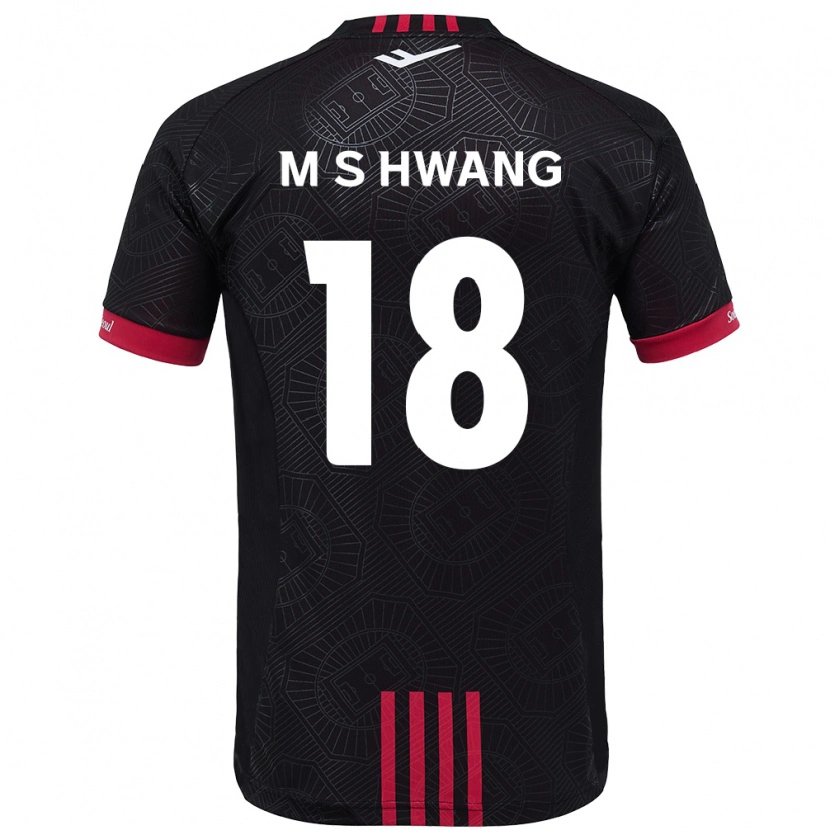 Danxen Dames Seong-Min Hwang #18 Zwart Rood Thuisshirt Thuistenue 2025/26 T-Shirt