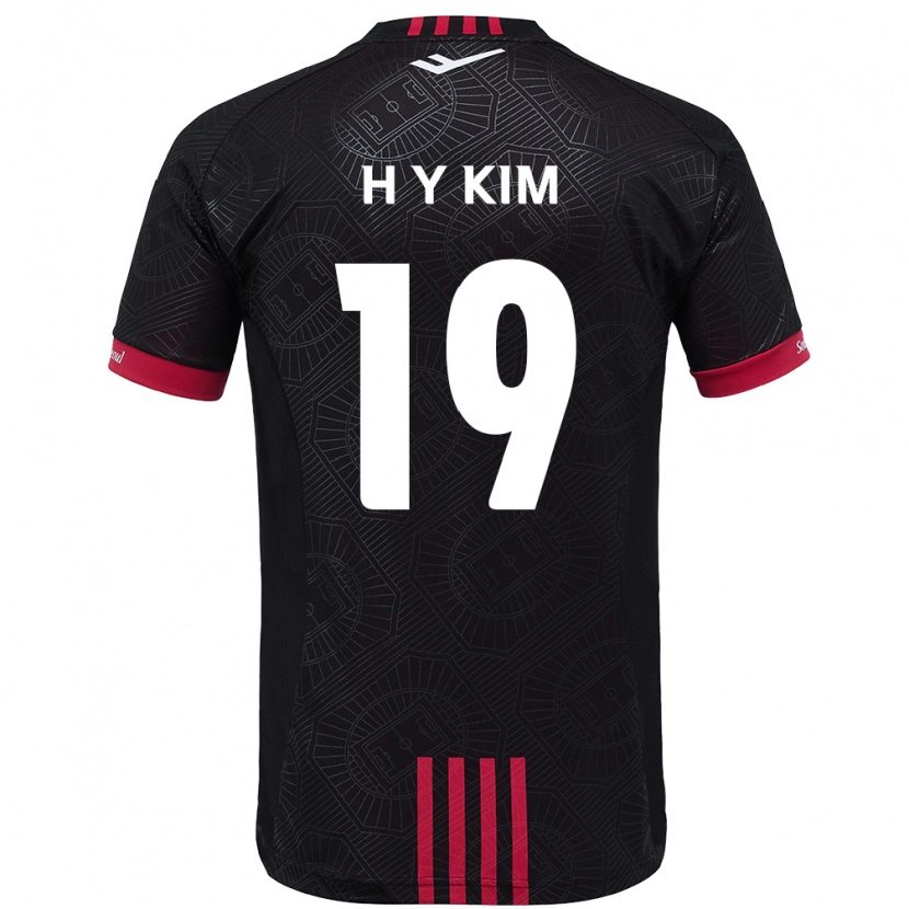 Danxen Dames Yong-Hyuk Kim #19 Zwart Rood Thuisshirt Thuistenue 2025/26 T-Shirt