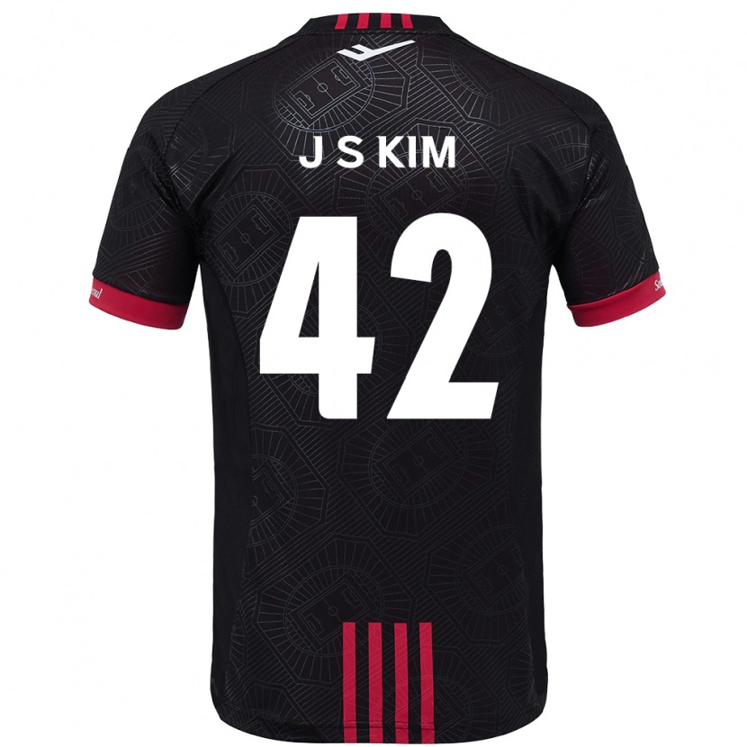Danxen Dames Shin-Jin Kim #42 Zwart Rood Thuisshirt Thuistenue 2025/26 T-Shirt