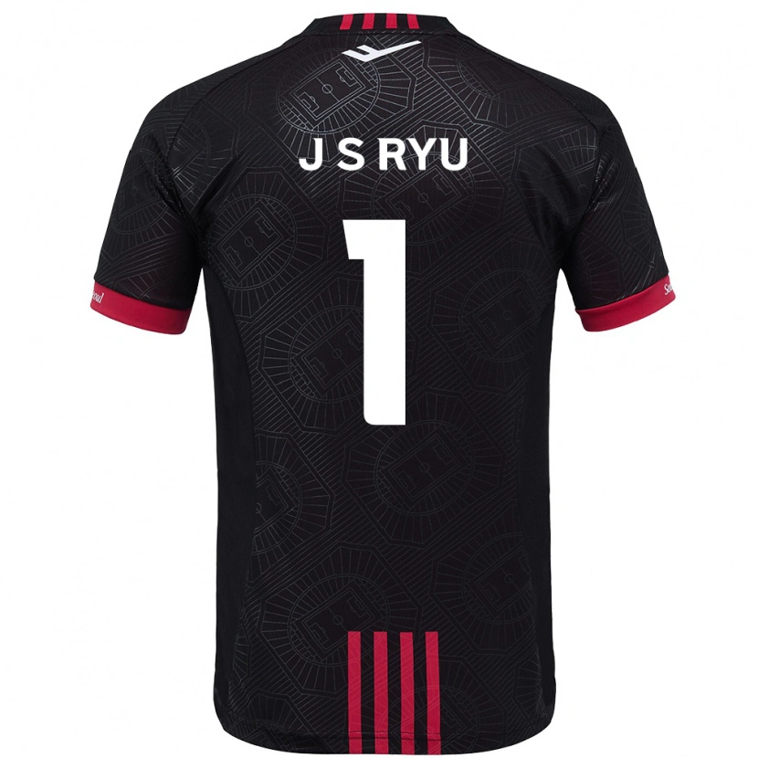 Danxen Dames Ryu Ji-Soo #1 Zwart Rood Thuisshirt Thuistenue 2025/26 T-Shirt