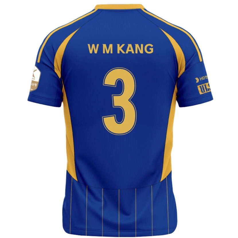 Danxen Dames Min-Woo Kang #3 Koningsblauw Geel Thuisshirt Thuistenue 2025/26 T-Shirt