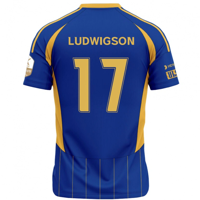 Danxen Dames Gustav Ludwigson #17 Koningsblauw Geel Thuisshirt Thuistenue 2025/26 T-Shirt