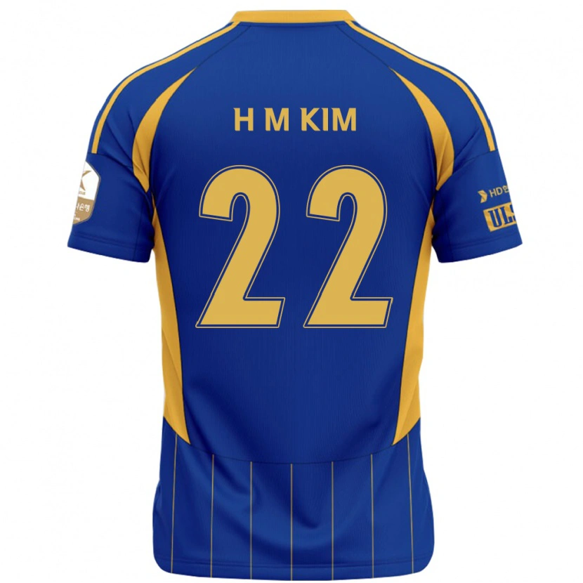 Danxen Dames Min-Hyuk Kim #22 Koningsblauw Geel Thuisshirt Thuistenue 2025/26 T-Shirt