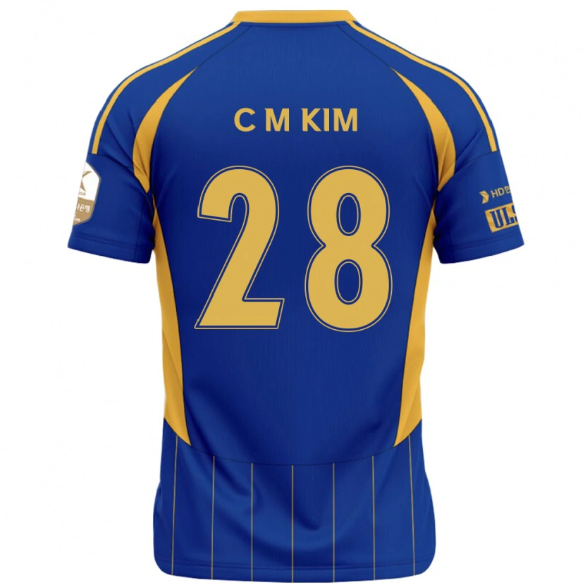Danxen Dames Min-Chan Kim #28 Koningsblauw Geel Thuisshirt Thuistenue 2025/26 T-Shirt