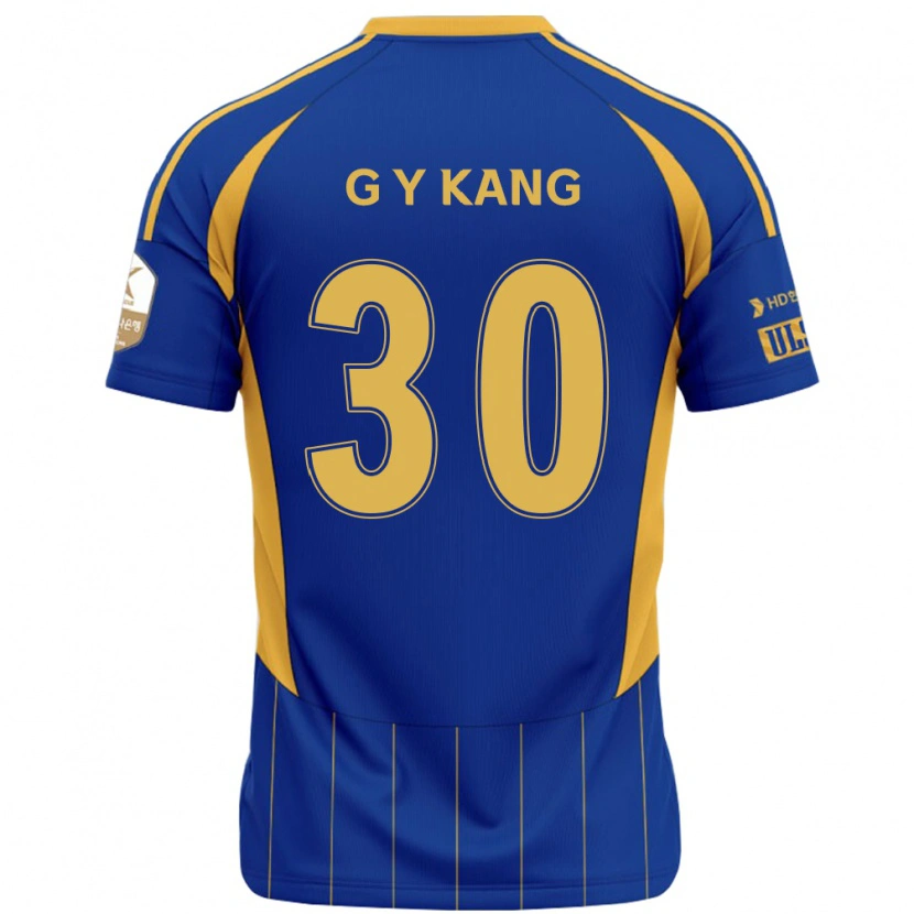Danxen Dames Yun-Gu Kang #30 Koningsblauw Geel Thuisshirt Thuistenue 2025/26 T-Shirt