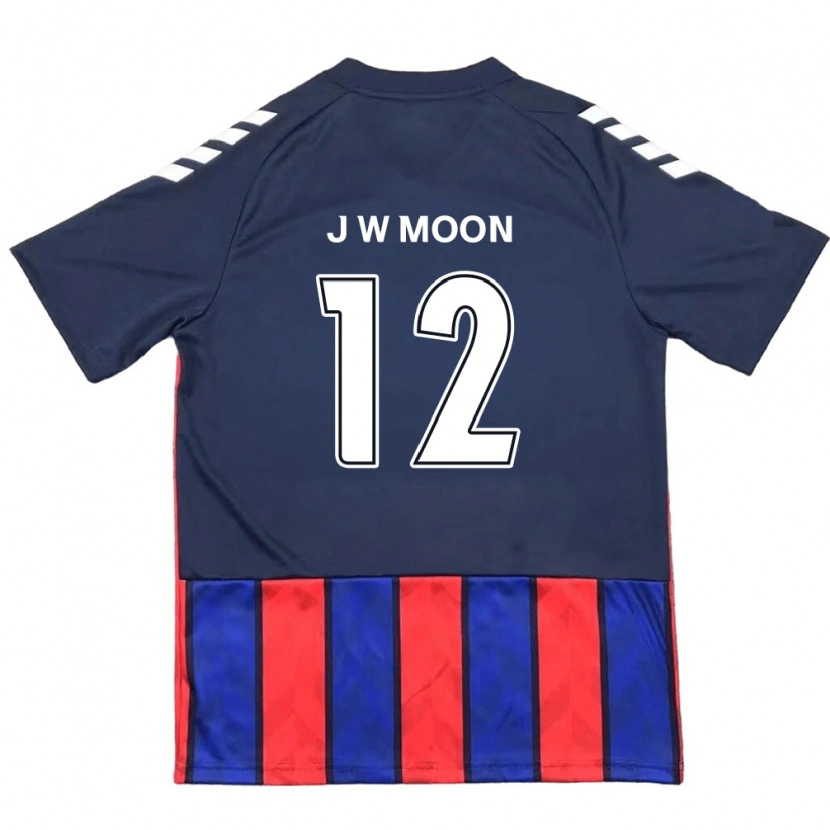 Danxen Dames Jung-Woo Moon #12 Koningsblauw Rood Thuisshirt Thuistenue 2025/26 T-Shirt
