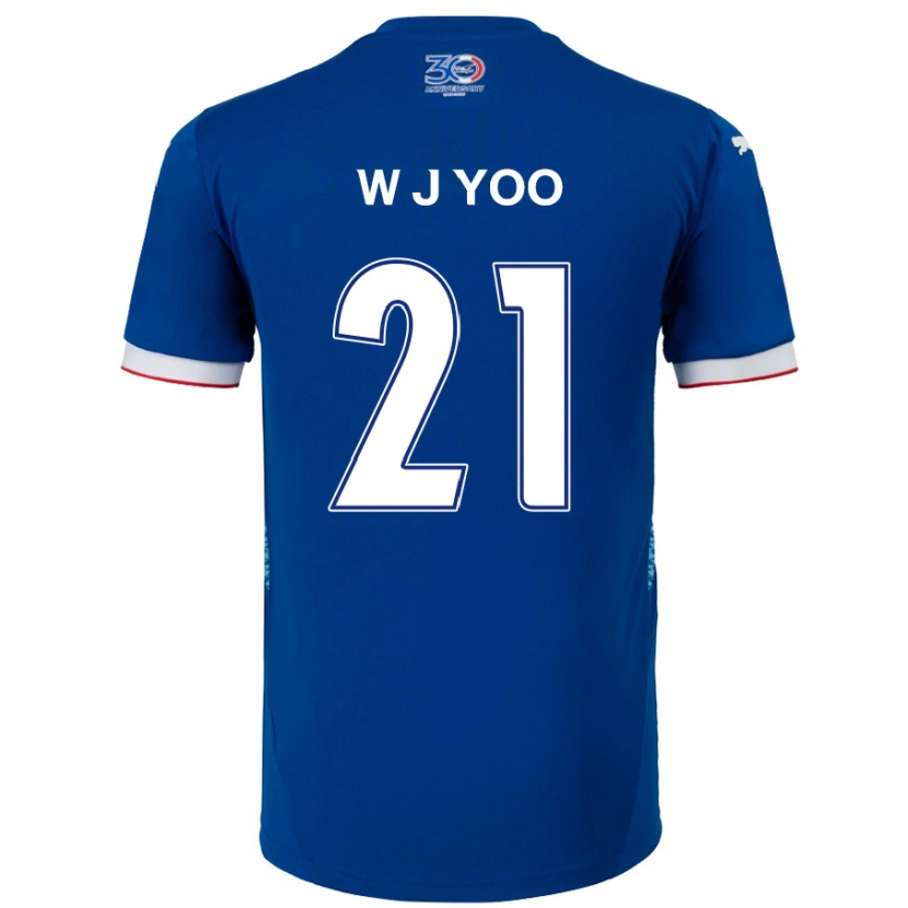 Danxen Dames Jin-Wook Yoo #21 Koningsblauw Wit Thuisshirt Thuistenue 2025/26 T-Shirt