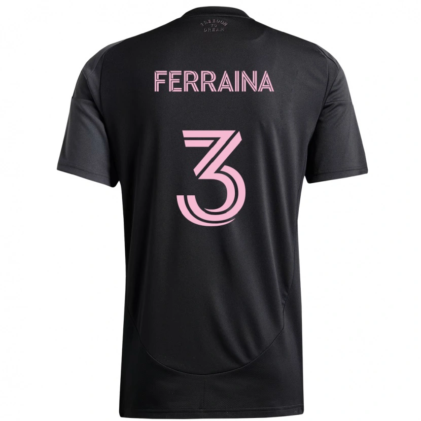 Danxen Dames Giovanni Ferraina #3 Zwart Roze Uitshirt Uittenue 2025/26 T-Shirt