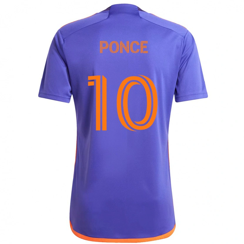 Danxen Dames Ezequiel Ponce #10 Paars Oranje Uitshirt Uittenue 2025/26 T-Shirt