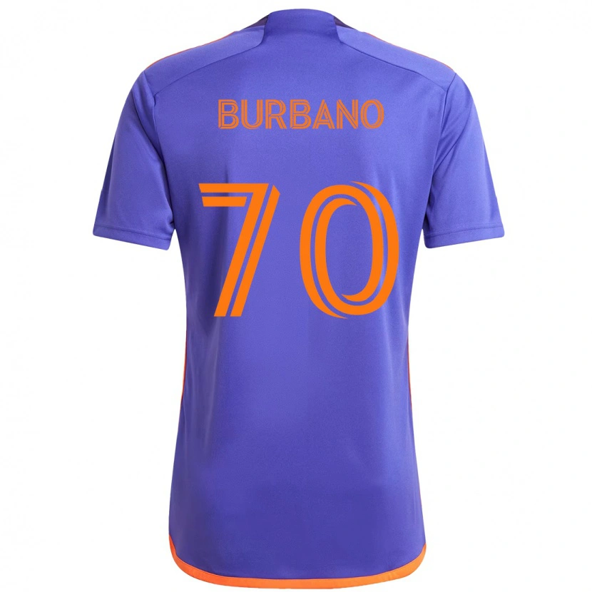 Danxen Dames Jordy Burbano #70 Paars Oranje Uitshirt Uittenue 2025/26 T-Shirt