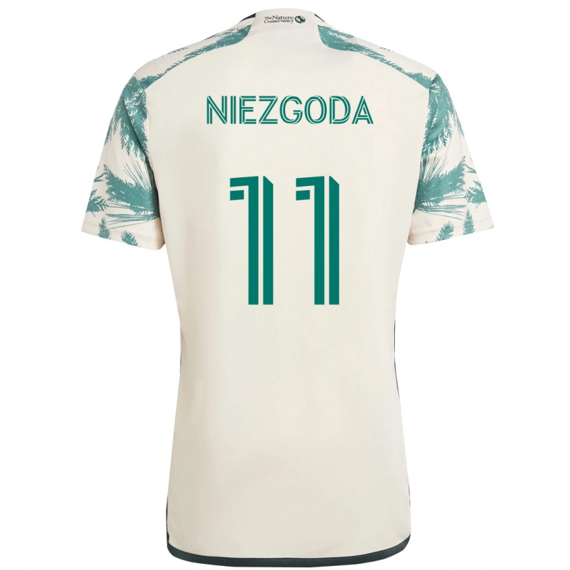 Danxen Dames Jaroslaw Niezgoda #11 Beige Groen Uitshirt Uittenue 2025/26 T-Shirt
