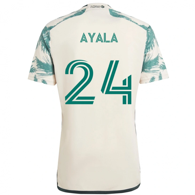 Danxen Dames David Ayala #24 Beige Groen Uitshirt Uittenue 2025/26 T-Shirt