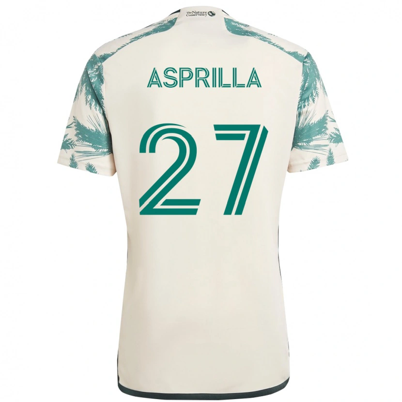 Danxen Dames Dairon Asprilla #27 Beige Groen Uitshirt Uittenue 2025/26 T-Shirt