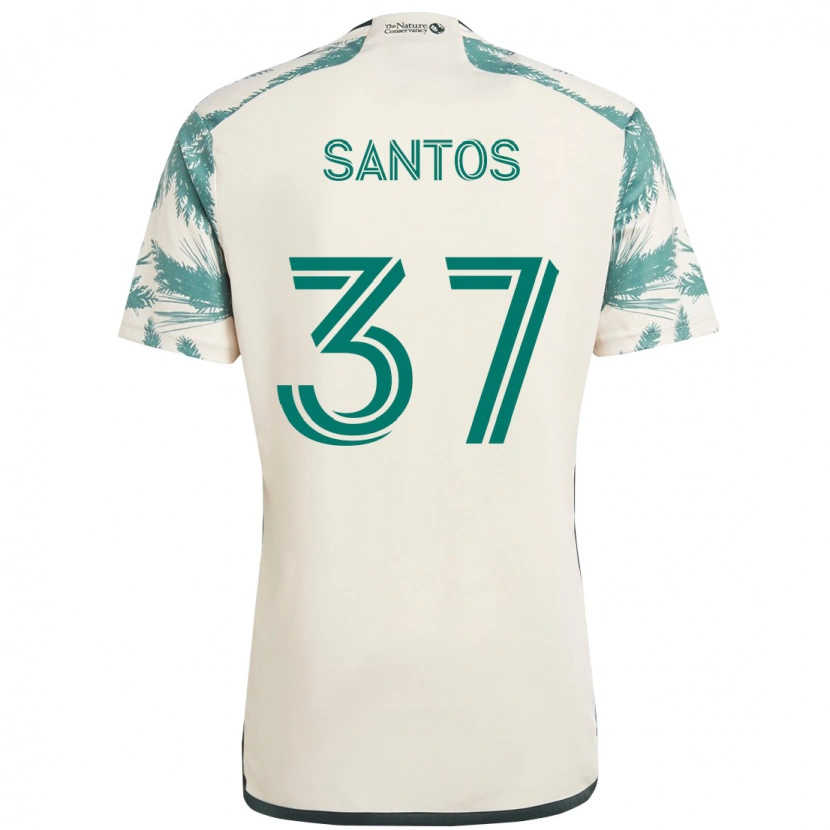 Danxen Dames Noah Santos #37 Beige Groen Uitshirt Uittenue 2025/26 T-Shirt