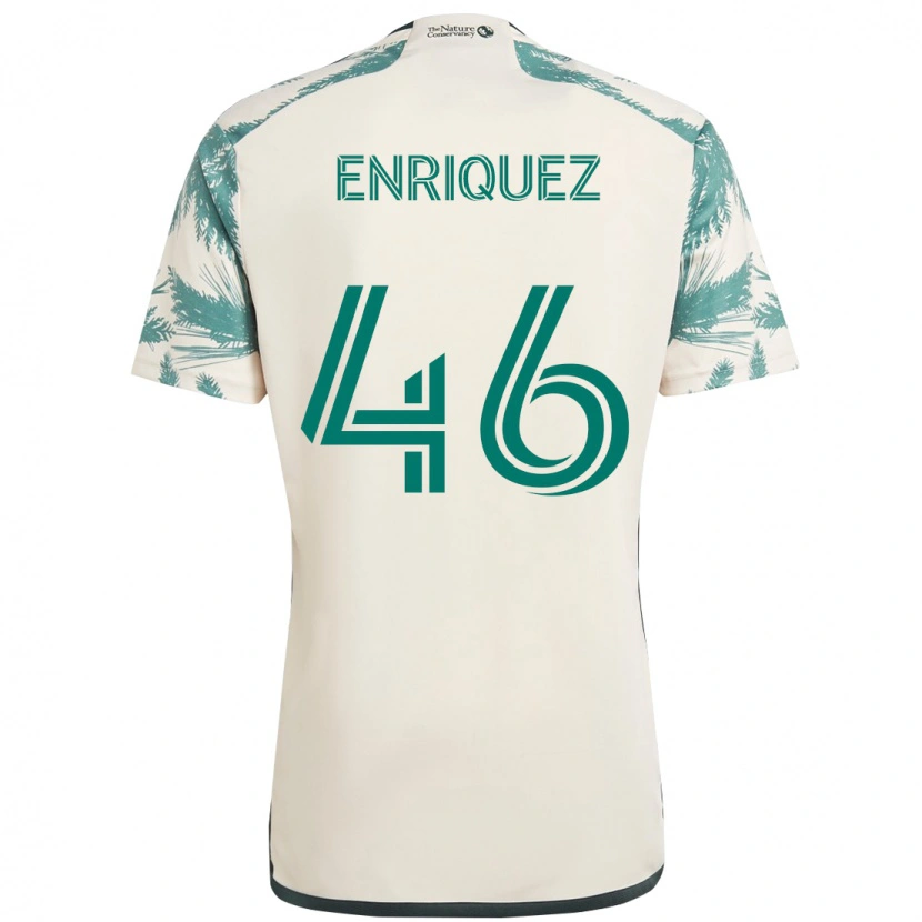 Danxen Dames Adolfo Enriquez #46 Beige Groen Uitshirt Uittenue 2025/26 T-Shirt
