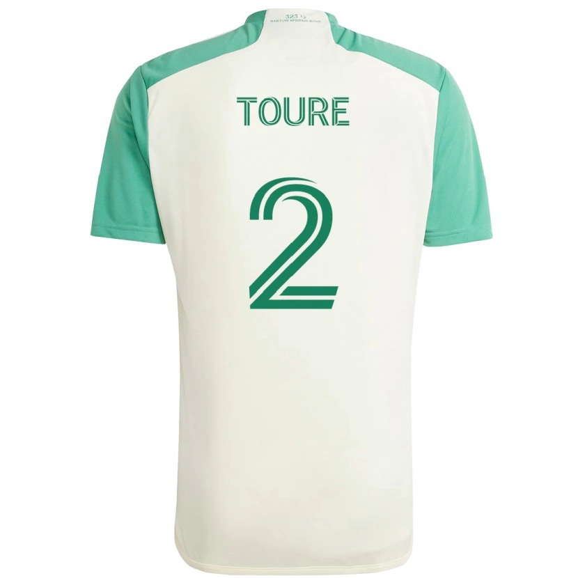 Danxen Dames Cheick Touré #2 Wit Groen Uitshirt Uittenue 2025/26 T-Shirt