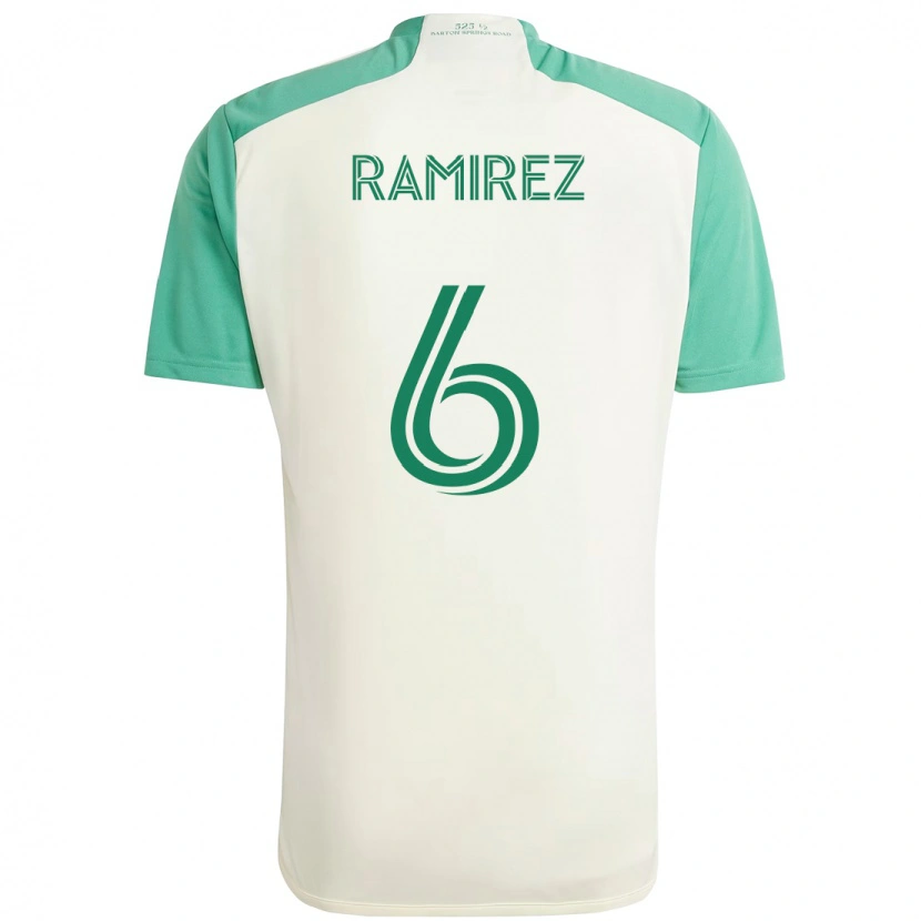 Danxen Dames Alonso Ramírez #6 Wit Groen Uitshirt Uittenue 2025/26 T-Shirt