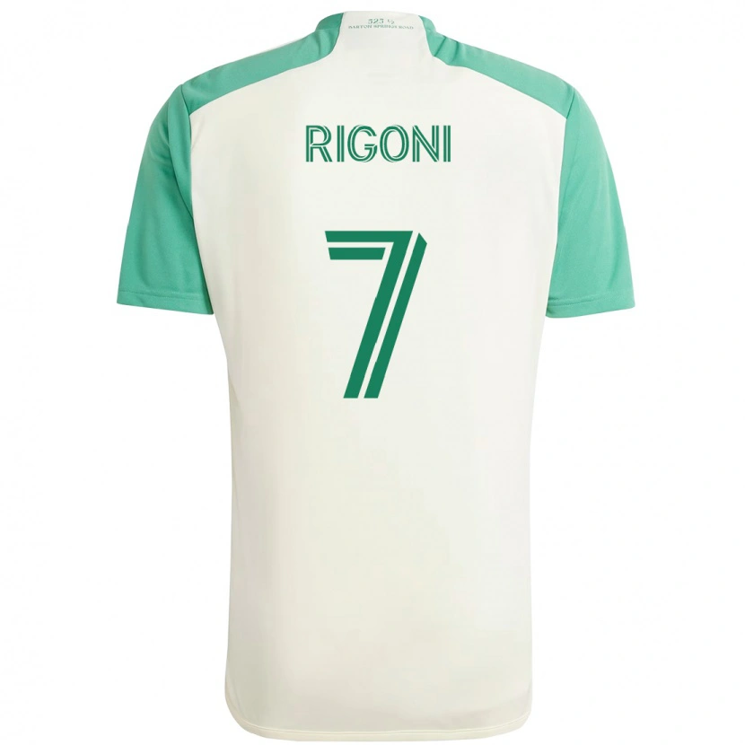 Danxen Dames Emiliano Rigoni #7 Wit Groen Uitshirt Uittenue 2025/26 T-Shirt