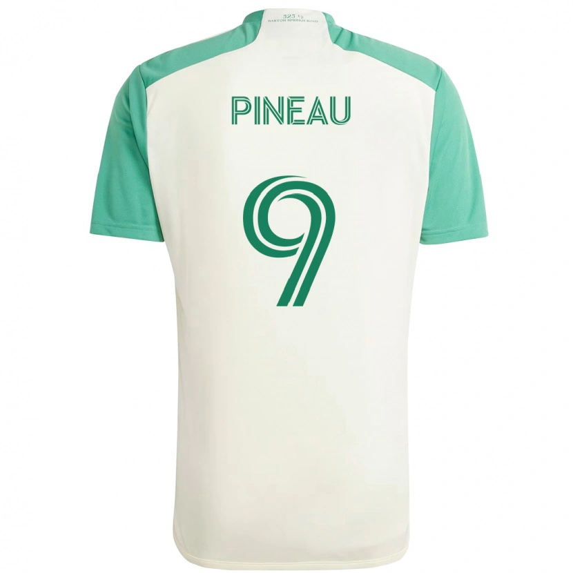 Danxen Dames Sebastien Pineau #9 Wit Groen Uitshirt Uittenue 2025/26 T-Shirt