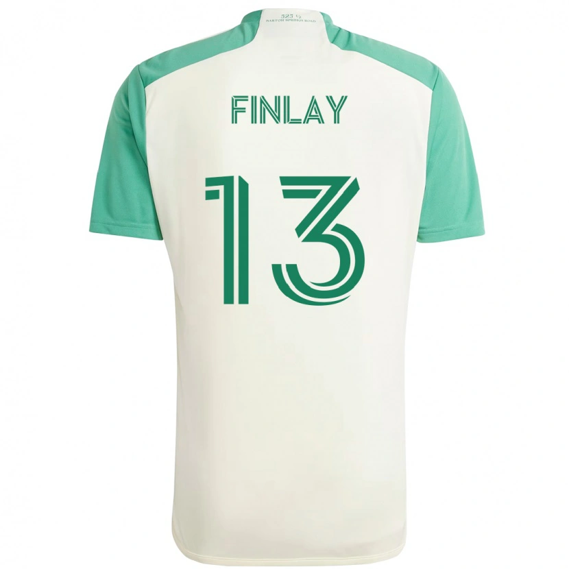 Danxen Dames Ethan Finlay #13 Wit Groen Uitshirt Uittenue 2025/26 T-Shirt