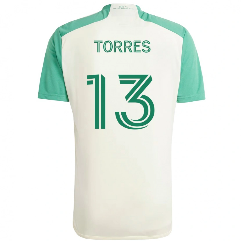 Danxen Dames Leo Torres #13 Wit Groen Uitshirt Uittenue 2025/26 T-Shirt