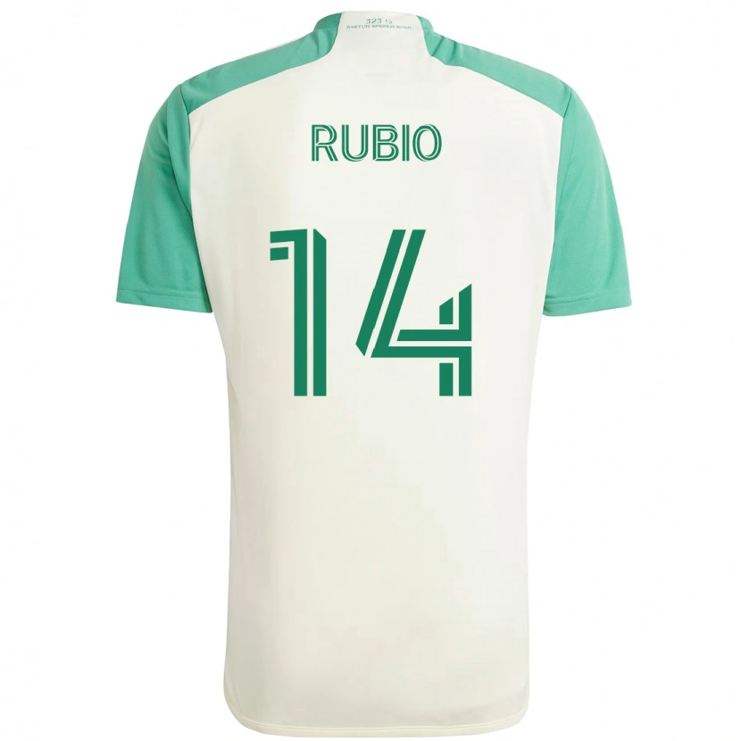 Danxen Dames Diego Rubio #14 Wit Groen Uitshirt Uittenue 2025/26 T-Shirt
