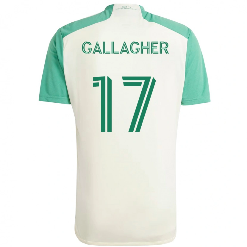 Danxen Dames Jon Gallagher #17 Wit Groen Uitshirt Uittenue 2025/26 T-Shirt