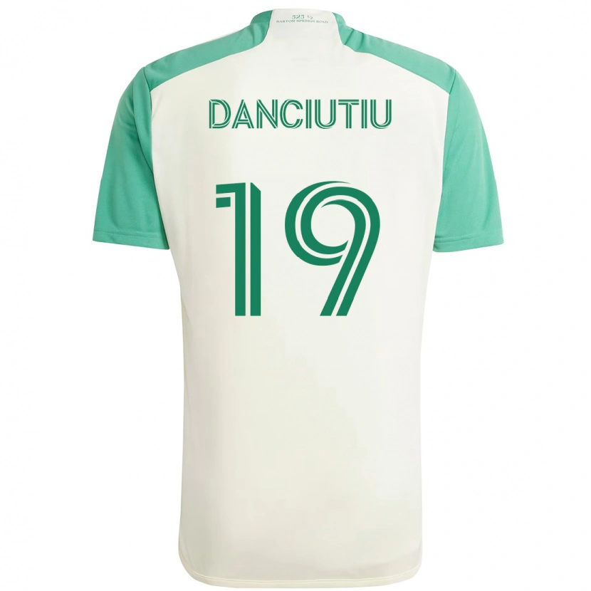 Danxen Dames Vlad Dănciuțiu #19 Wit Groen Uitshirt Uittenue 2025/26 T-Shirt