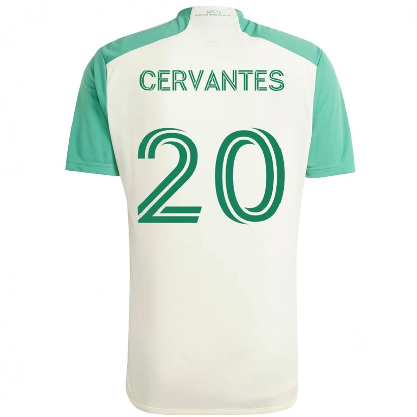 Danxen Dames Aaron Cervantes #20 Wit Groen Uitshirt Uittenue 2025/26 T-Shirt