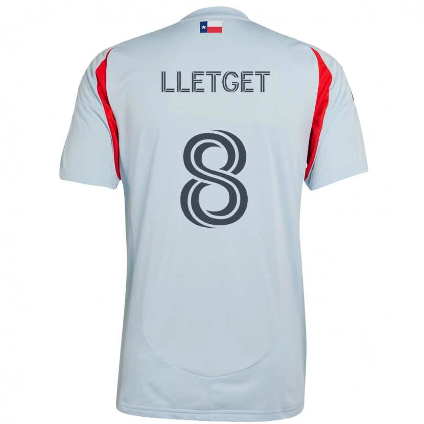 Danxen Dames Sebastian Lletget #8 Lichtblauw Rood Uitshirt Uittenue 2025/26 T-Shirt