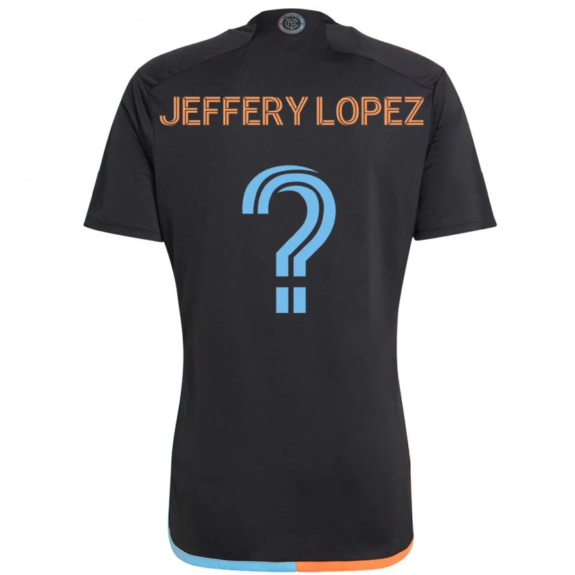Danxen Dames Jeffery López #0 Zwart Blauw Oranje Uitshirt Uittenue 2025/26 T-Shirt
