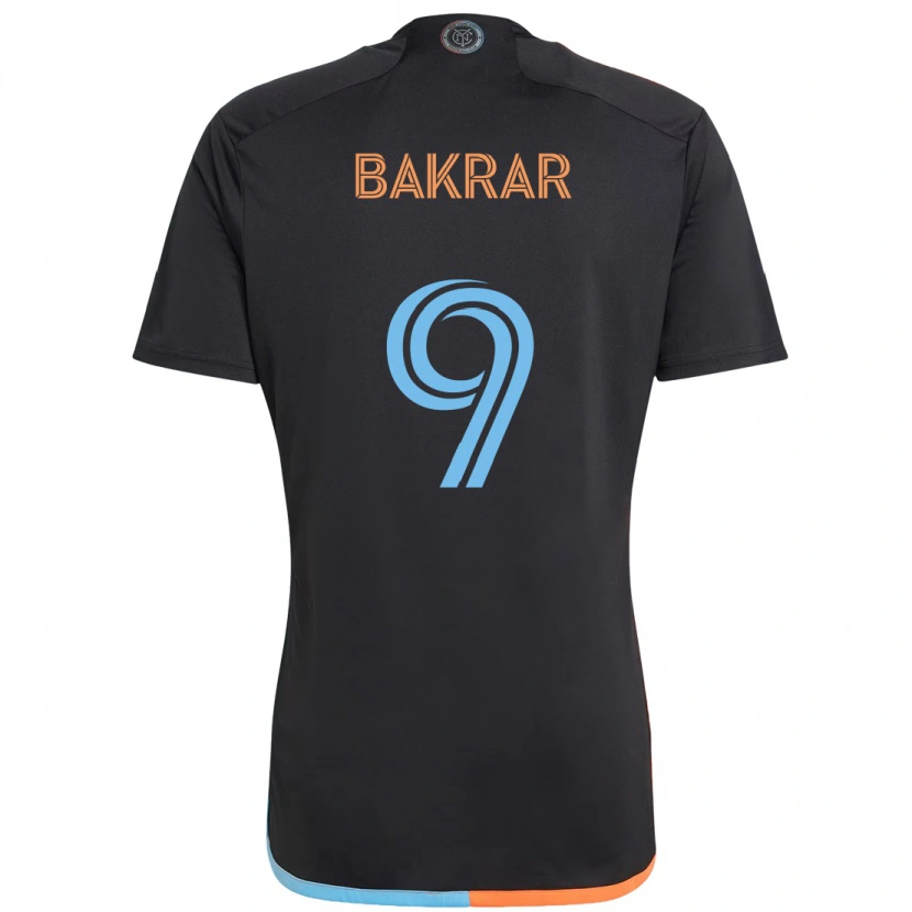 Danxen Dames Monsef Bakrar #9 Zwart Blauw Oranje Uitshirt Uittenue 2025/26 T-Shirt