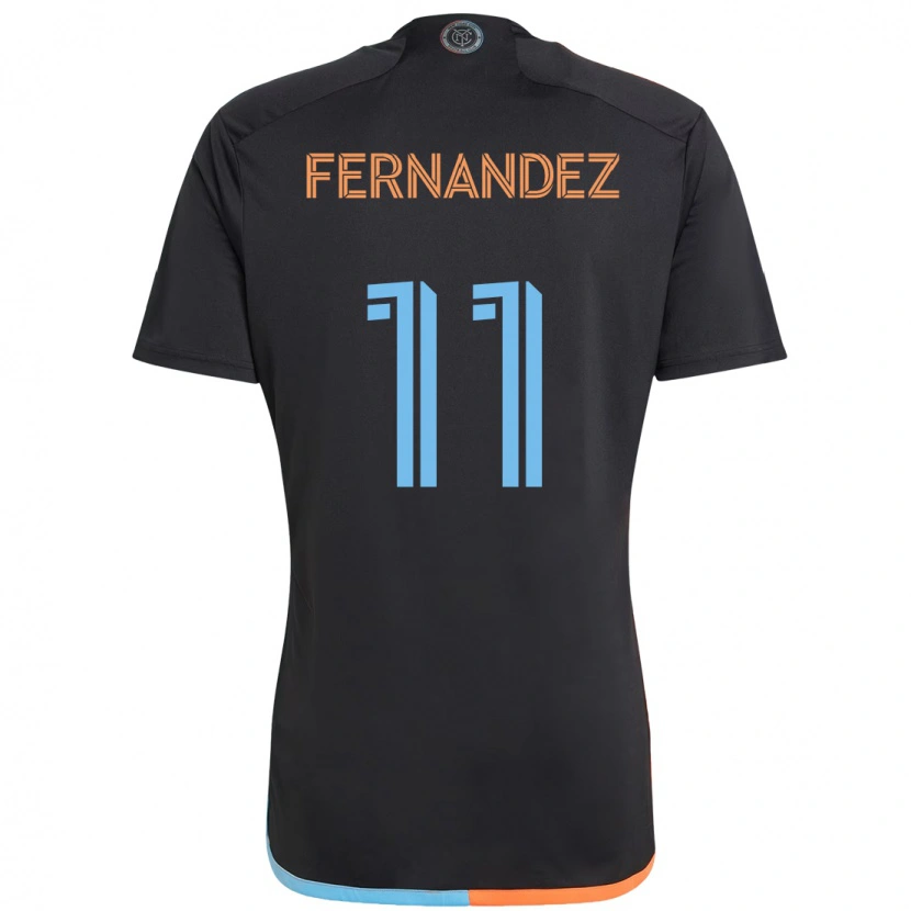 Danxen Dames Julián Fernández #11 Zwart Blauw Oranje Uitshirt Uittenue 2025/26 T-Shirt