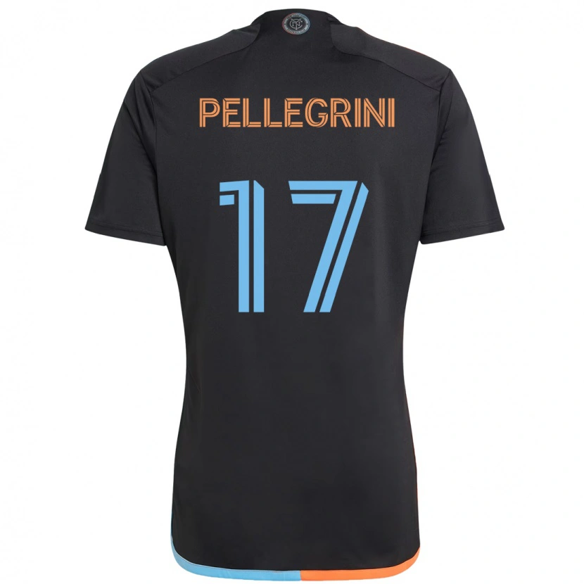 Danxen Dames Matías Pellegrini #17 Zwart Blauw Oranje Uitshirt Uittenue 2025/26 T-Shirt