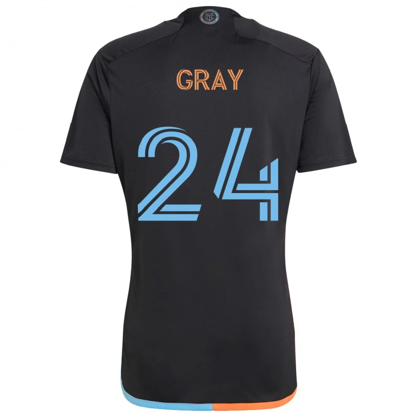 Danxen Dames Tayvon Gray #24 Zwart Blauw Oranje Uitshirt Uittenue 2025/26 T-Shirt