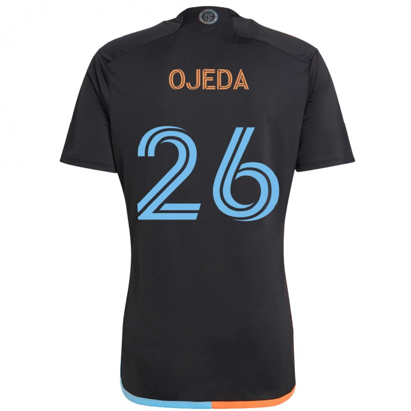 Danxen Dames Agustín Ojeda #26 Zwart Blauw Oranje Uitshirt Uittenue 2025/26 T-Shirt