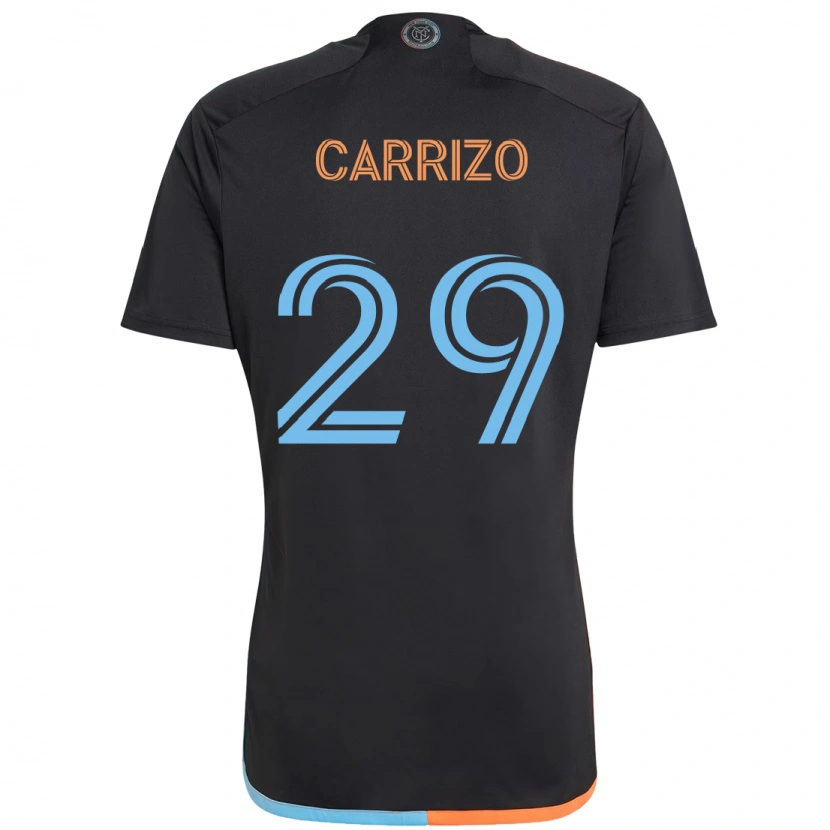 Danxen Dames Máximo Carrizo #29 Zwart Blauw Oranje Uitshirt Uittenue 2025/26 T-Shirt
