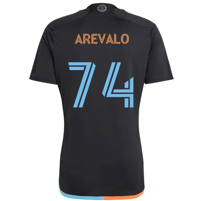 Danxen Dames Ronny Arévalo #74 Zwart Blauw Oranje Uitshirt Uittenue 2025/26 T-Shirt