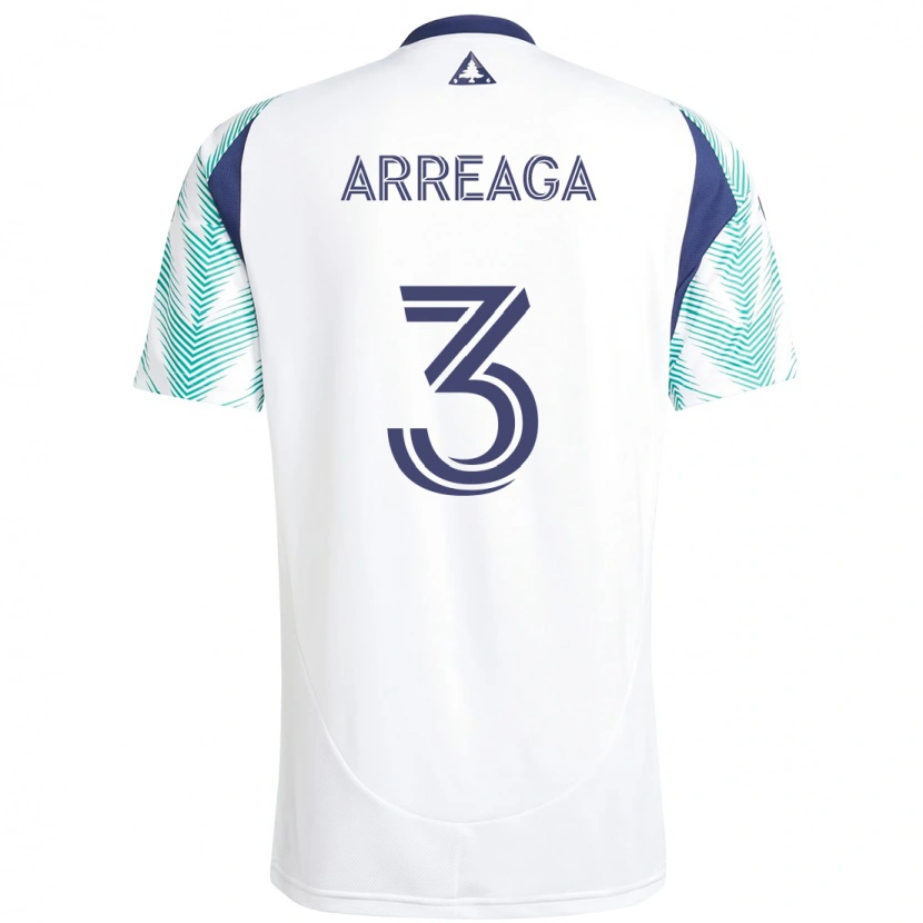 Danxen Dames Xavier Arreaga #3 Wit Blauw Uitshirt Uittenue 2025/26 T-Shirt