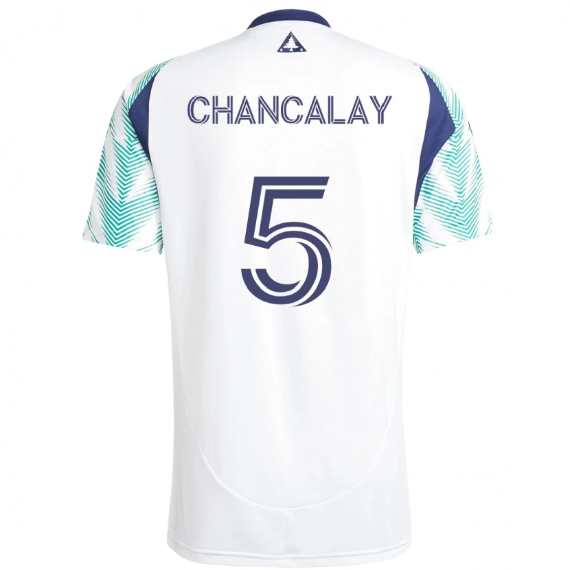 Danxen Dames Tomás Chancalay #5 Wit Blauw Uitshirt Uittenue 2025/26 T-Shirt