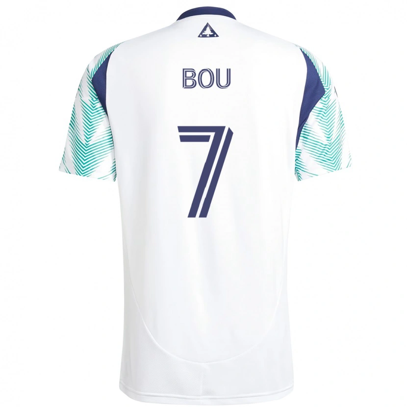 Danxen Dames Gustavo Bou #7 Wit Blauw Uitshirt Uittenue 2025/26 T-Shirt