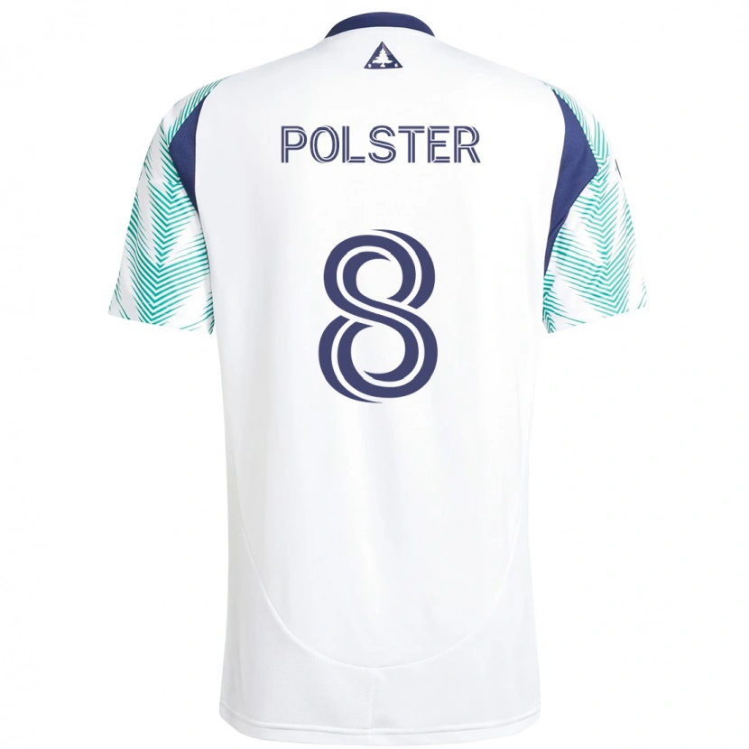 Danxen Dames Matt Polster #8 Wit Blauw Uitshirt Uittenue 2025/26 T-Shirt
