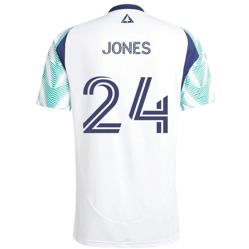 Danxen Dames Dejuan Jones #24 Wit Blauw Uitshirt Uittenue 2025/26 T-Shirt