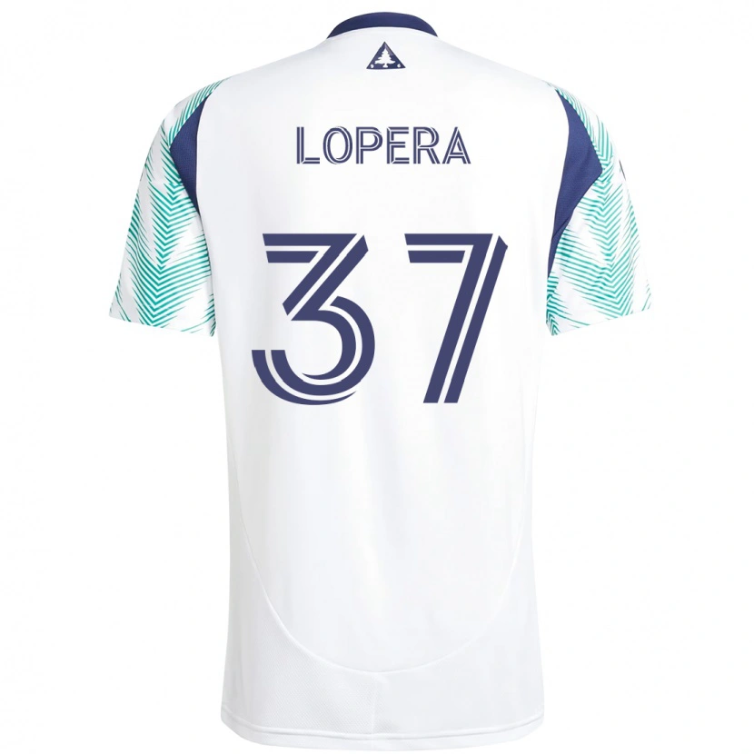 Danxen Dames Steban Lopera #37 Wit Blauw Uitshirt Uittenue 2025/26 T-Shirt