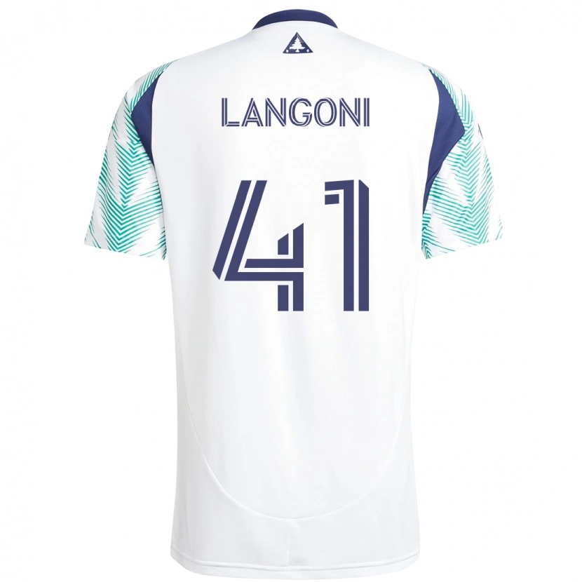Danxen Dames Luca Langoni #41 Wit Blauw Uitshirt Uittenue 2025/26 T-Shirt